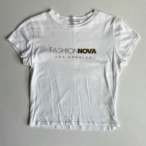 White Fashion Nova Logo Crop Top